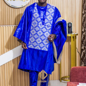 Grand Boubou Héritage Sénégal – Bleu Impérial