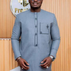 Costume Africain 2 Pièces Bleu Doux