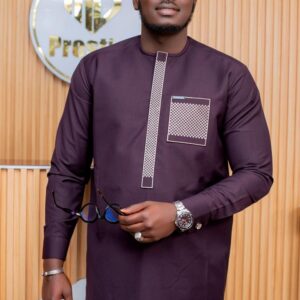 Costume Africain 2 Pièces Violet Élégant