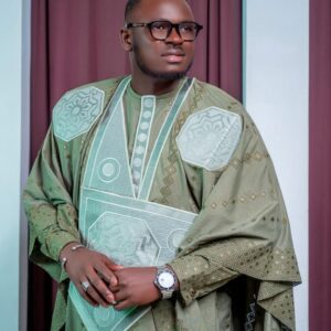 Grand Boubou Vert Sobre – 3 Pièces